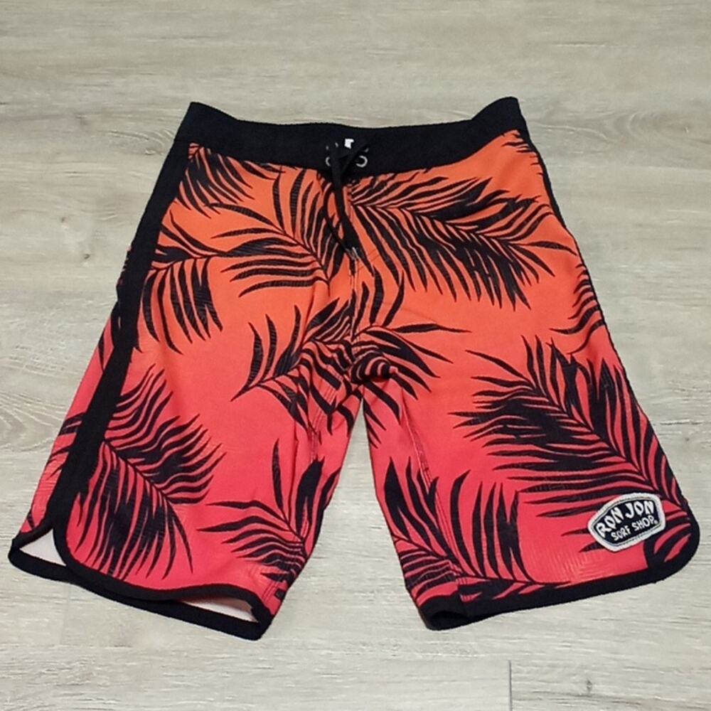 Ron Jon Paradise Pink Board Shorts Boys 24 Pink and Orange